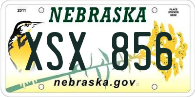 NE license plate XSX856