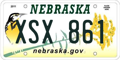 NE license plate XSX861