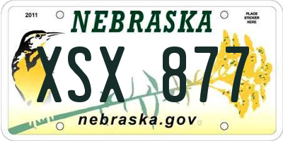 NE license plate XSX877