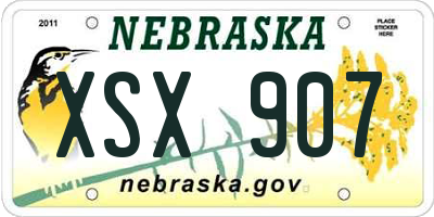 NE license plate XSX907