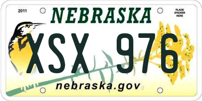 NE license plate XSX976