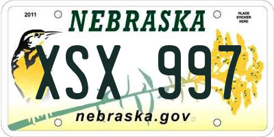 NE license plate XSX997