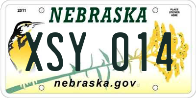 NE license plate XSY014