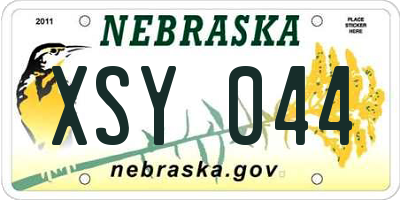 NE license plate XSY044