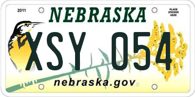 NE license plate XSY054
