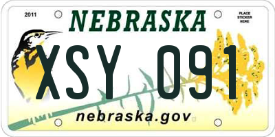 NE license plate XSY091