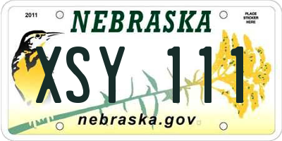 NE license plate XSY111