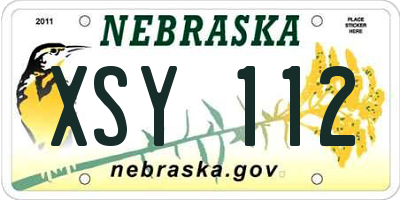 NE license plate XSY112