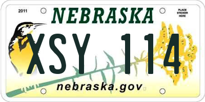 NE license plate XSY114
