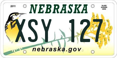 NE license plate XSY127