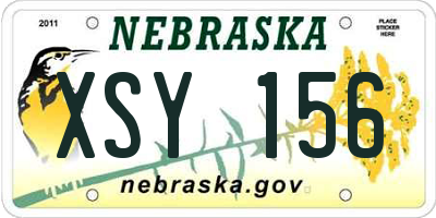 NE license plate XSY156