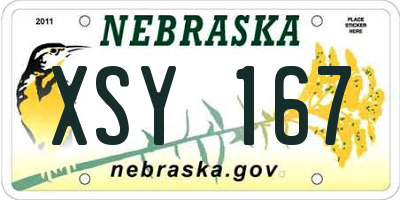 NE license plate XSY167