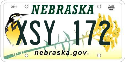 NE license plate XSY172