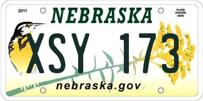 NE license plate XSY173