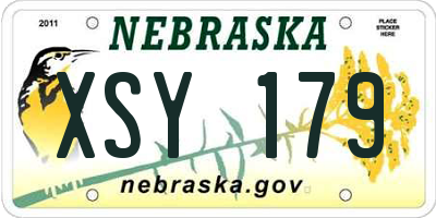 NE license plate XSY179