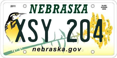 NE license plate XSY204