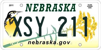 NE license plate XSY211