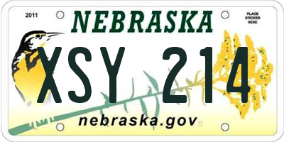 NE license plate XSY214