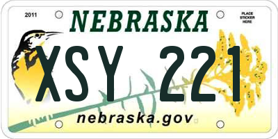NE license plate XSY221