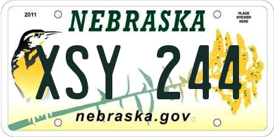 NE license plate XSY244