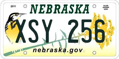 NE license plate XSY256