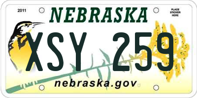 NE license plate XSY259