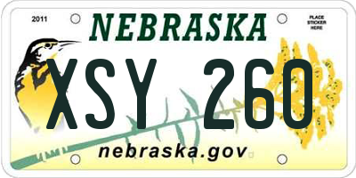 NE license plate XSY260