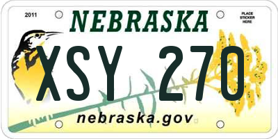 NE license plate XSY270