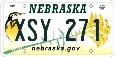NE license plate XSY271