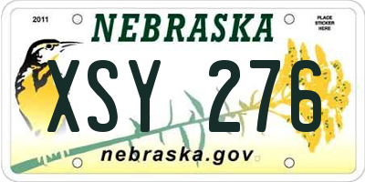 NE license plate XSY276