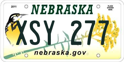 NE license plate XSY277