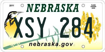 NE license plate XSY284