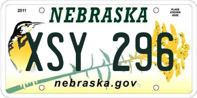NE license plate XSY296