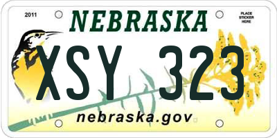 NE license plate XSY323