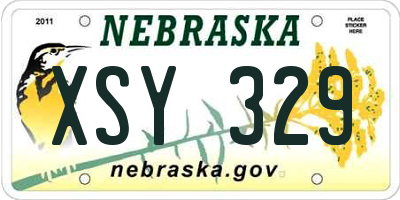 NE license plate XSY329