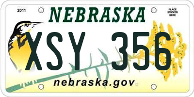 NE license plate XSY356