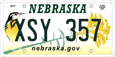 NE license plate XSY357