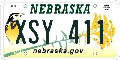 NE license plate XSY411