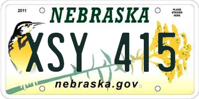 NE license plate XSY415