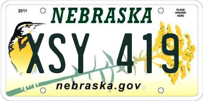 NE license plate XSY419