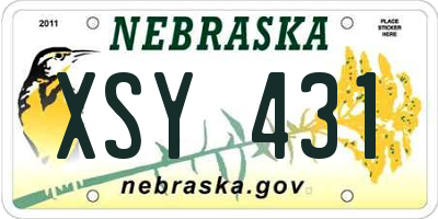 NE license plate XSY431