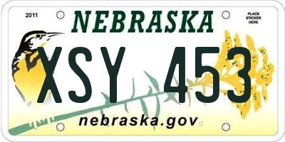 NE license plate XSY453