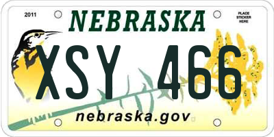 NE license plate XSY466