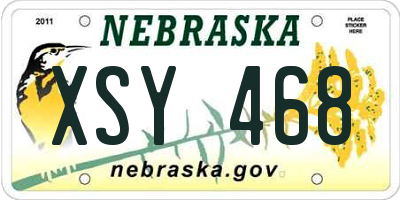 NE license plate XSY468