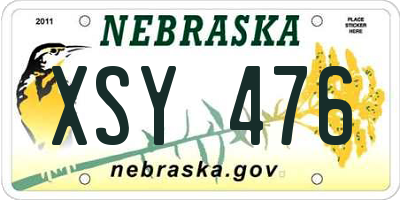 NE license plate XSY476