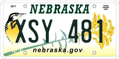 NE license plate XSY481