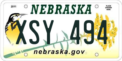 NE license plate XSY494