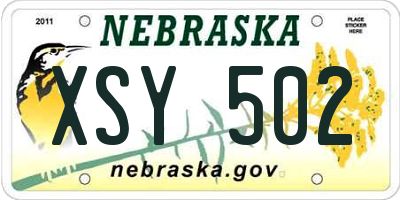 NE license plate XSY502