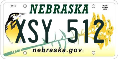 NE license plate XSY512