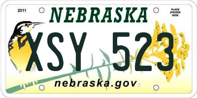 NE license plate XSY523